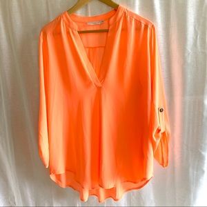 Lush Bright Coral Blouse Size XL